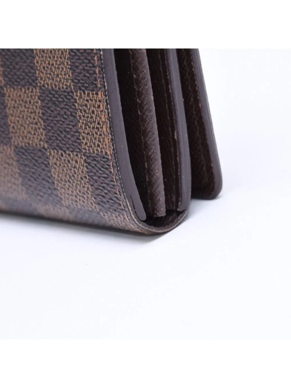 Louis Vuitton Porte Monnaie Pied Tresor Bifold Wallet Damier Ebene Canvas